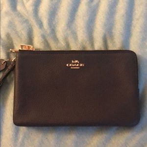 Coach navy blue wristlet